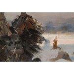 Jerzy Kossak (1886 Kraków - 1955 Kraków), Ułan na koniu w zimowej scenerii, 1922