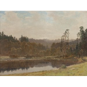 Konstanty Mackiewicz (1894 Małoryta près de Brześć - 1985 Łódź), Paysage avec un lac