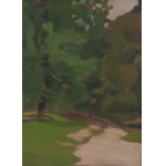 Stanisław Czajkowski (1878 Warszawa - 1954 Sandomierz), Widok na park, 1950