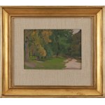 Stanisław Czajkowski (1878 Warszawa - 1954 Sandomierz), Widok na park, 1950