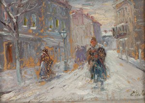 Erno Erb (1878 Lwów (?) - 1943 Lwów), Zimowy widok ze Lwowa