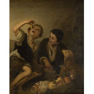 Autor nierozpoznany (XIX/XX w.), Dzieci jedzące ciasto, według Bartolomé'a Estebana Murillo