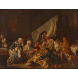 Author unrecognized (19th century), Death of a mother, according to Jean-Baptiste Greuze