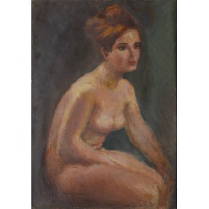 Stanislaw Dabrowski (1882 Albertyn - 1943 Warsaw), Sitting nude of a woman