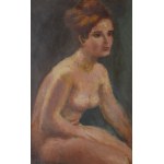 Stanislaw Dabrowski (1882 Albertyn - 1943 Warsaw), Sitting nude of a woman