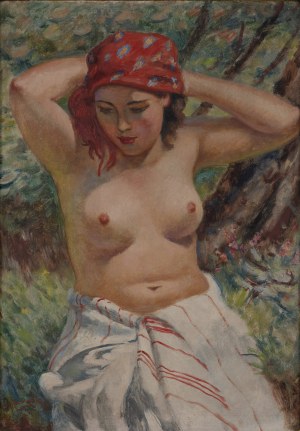 Stanisław Żurawski (1889 Krosno - 1976 Kraków), Akt w chuście