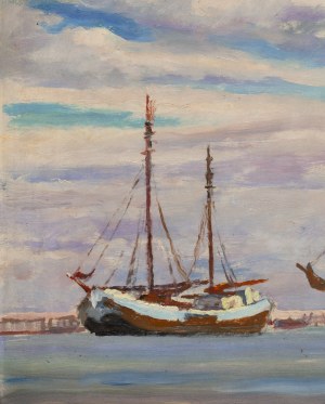 Stanisław Żurawski (1889 Krosno - 1976 Kraków), Żaglowce w porcie