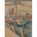 Antoni Wippel (1882 Mikuszowice - 1969 ), In the port on Hel , 1928