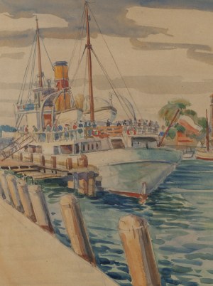 Antoni Wippel (1882 Mikuszowice - 1969 ), W porcie na Helu , 1928