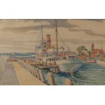 Antoni Wippel (1882 Mikuszowice - 1969 ), Nel porto di Hel , 1928