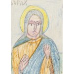 Nikifor Krynicki (1895 Krynica - 1968 Folusz), Mother of God, 1960s.