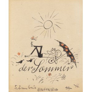 Zbigniew Lengren (1919 Tula, Russia - 2003 Warsaw), Summer, illustration with Professor Filutek