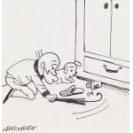 Zbigniew Lengren (1919 Tula, Russia - 2003 Warsaw), Professor Filutek, newspaper comic strip for Przekrój magazine no. 2476 (24/1992), 1992