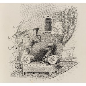 Waldemar Andrzejewski (1934 Warszawa - 1993 Warszawa), Mistrz Pędzel, ilustracja książkowa, 1974