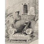 Waldemar Andrzejewski (1934 Warszawa - 1993 Warszawa), Mistrz Pędzel, ilustracja książkowa, 1974