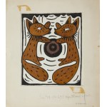 Krystyna Witkowska (1926 Warszawa - 2000 Warszawa), Liski, ilustracja do czasopisma 