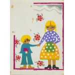 Krystyna Witkowska (1926 Warszawa - 2000 Warszawa), Mama z synkiem, ilustracja książkowa