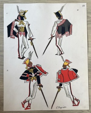 Zofia STRYJEŃSKA (1894-1976), Strój góralski.Zbójnik z Tatr, plansza XXIII z teki 'Polish Peasants' Costumes', 1939