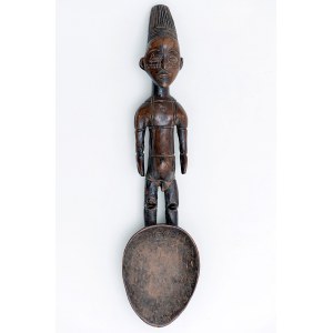 Łyżka z figurą mężczyzny, plemię MANGBETU, Kongo, Afryka
