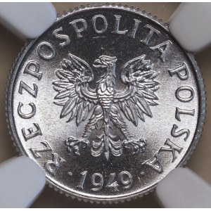 People's Republic of Poland, 1 grosz 1949, NGC MS 68 MAX TOP POP