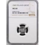 People's Republic of Poland, 1 grosz 1949, NGC MS 68 MAX TOP POP