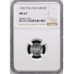 Poľská ľudová republika, 1 grosz, 1949, NGC MS 67