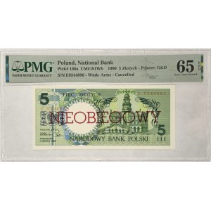 5 zlotys 1990, série E, PMG 65 EPQ, NON CIRCULÉ