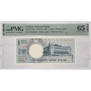 1 Złoty, Serie A, 1990, PMG 65EPQ, GDYNIA