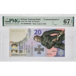 III RP, 20 Złotych 2020, PMG 67EPQ, Bitwa Warszawska 1920