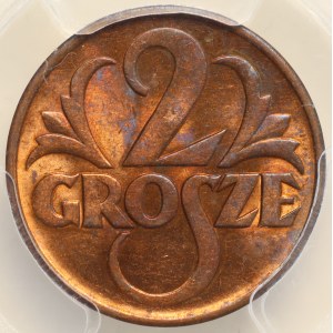 Seconde République polonaise, 2 groszy 1938, PCGS MS 65 RB
