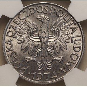 Volksrepublik Polen, 5 Złoty 1974 „Fischer“, NGC MS 63