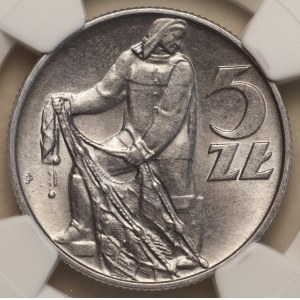 Volksrepublik Polen, 5 Złoty 1974 „Fischer“, NGC MS 63