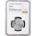 Volksrepublik Polen, 5 Złoty 1974 „Fischer“, NGC MS 63