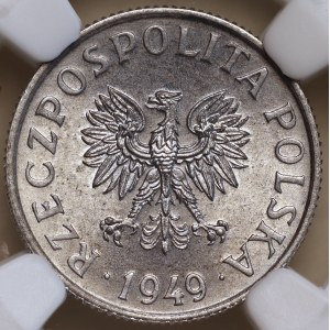 Volksrepublik Polen, 2 Groschen 1949, NGC MS 65