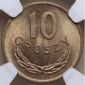 People's Republic of Poland, 10 groszy, 1949, Copper-Nickel, NGC MS 64