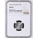 People's Republic of Poland, 10 groszy, 1961, NGC MS 66