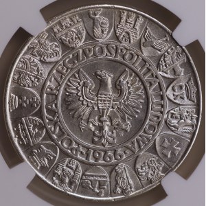 Volksrepublik Polen, 100 Złoty 1966 „Mieszko und Dąbrówka“, NGC MS 64