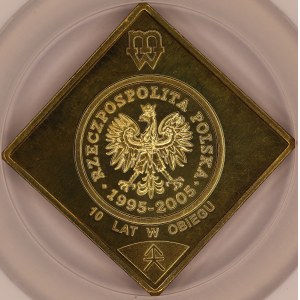 III RP, Klipa 2 Grosze 2005 „10 lat obiegu”, NGC MS 68