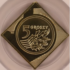 III RP, Klipa 5 Groszy 2005 „10 lat obiegu”, NGC MS 68
