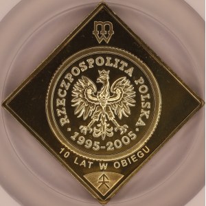 III RP, Klipa 5 Groszy 2005 „10 lat obiegu”, NGC MS 68