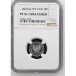 République populaire de Pologne, 10 groszy 1980, NGC PF 66 Ultra Cameo