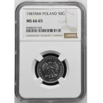 People's Republic of Poland, 50 groszy, 1987, NGC MS 66, Printing Error on the Note