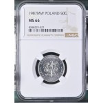 Volksrepublik Polen, 50 Groszy 1987, NGC MS 66