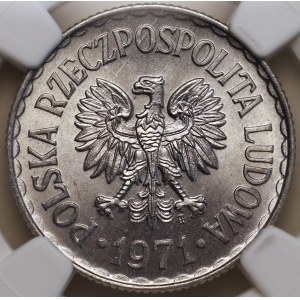 People's Republic of Poland, 1 zloty, 1971, NGC MS 65