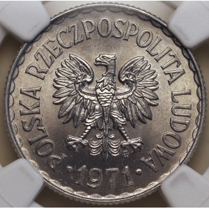 People's Republic of Poland, 1 zloty, 1971, NGC MS 64