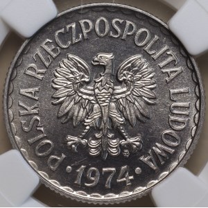 People's Republic of Poland, 1 zloty 1974, NGC MS 65 PL
