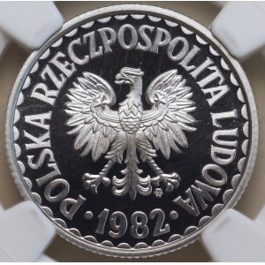 République populaire de Pologne, 1 zloty 1982, NGC PF 69 Ultra Cameo