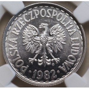 Volksrepublik Polen, 1 Złoty 1982, NGC MS 63 PL
