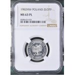 Volksrepublik Polen, 1 Złoty 1982, NGC MS 63 PL