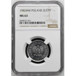 Volksrepublik Polen, 1 Złoty 1982, NGC MS 63